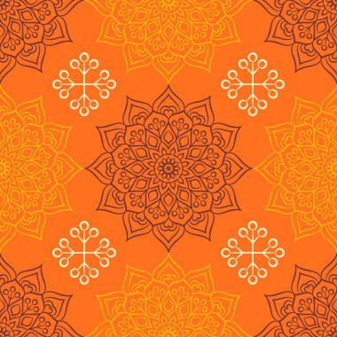 etnik çiçek seamless modeli