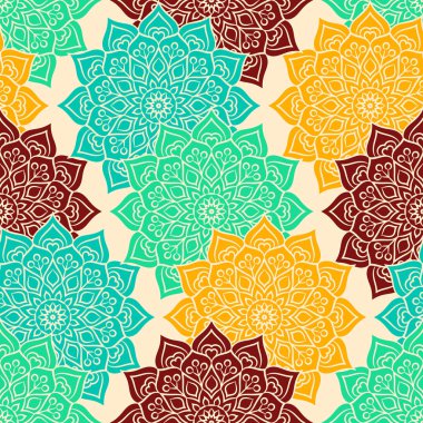 etnik çiçek seamless modeli