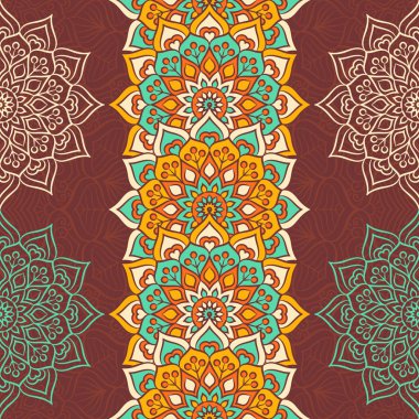 etnik çiçek seamless modeli