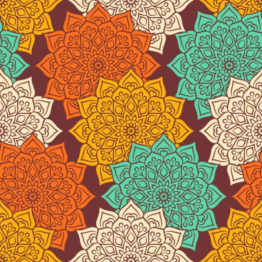 etnik çiçek seamless modeli