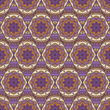 etnik çiçek seamless modeli