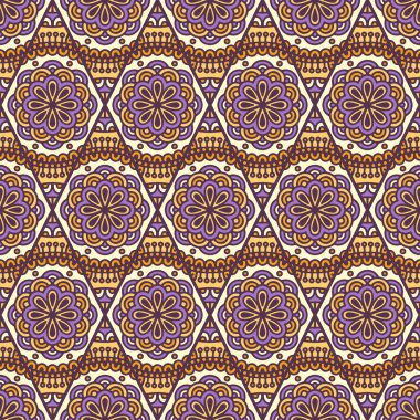 etnik çiçek seamless modeli