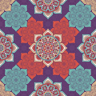 etnik çiçek seamless modeli