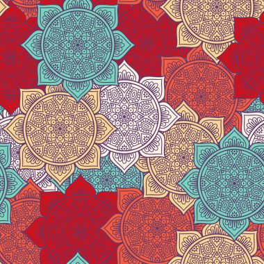 etnik çiçek seamless modeli