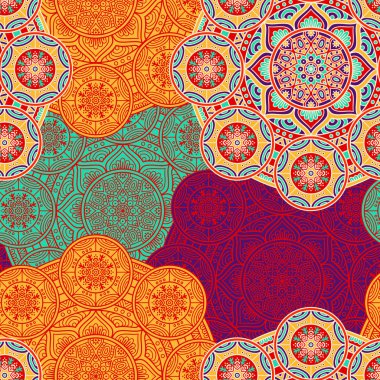 etnik çiçek seamless modeli