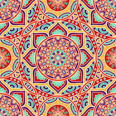 etnik çiçek seamless modeli