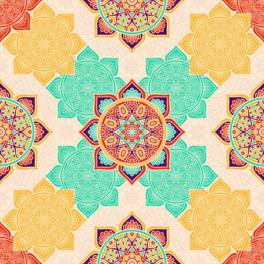 etnik çiçek seamless modeli