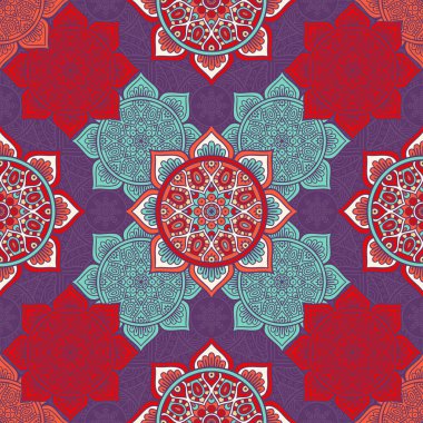 etnik çiçek seamless modeli