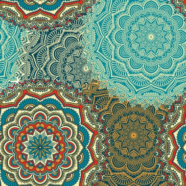 etnik çiçek seamless modeli