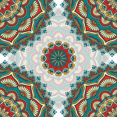 etnik çiçek seamless modeli