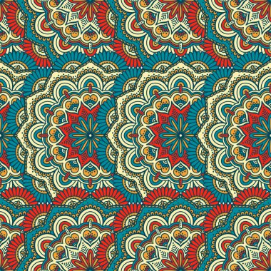 etnik çiçek seamless modeli