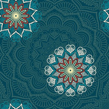 etnik çiçek seamless modeli