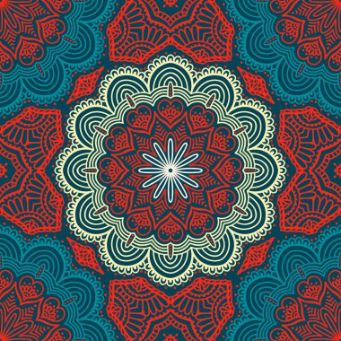 etnik çiçek seamless modeli