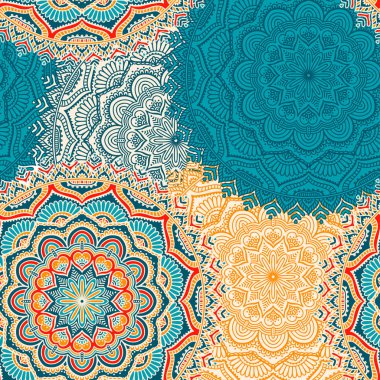 etnik çiçek seamless modeli