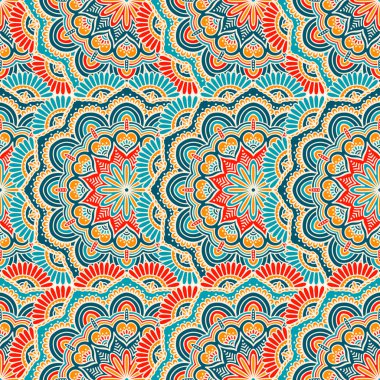 etnik çiçek seamless modeli