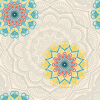 etnik çiçek seamless modeli
