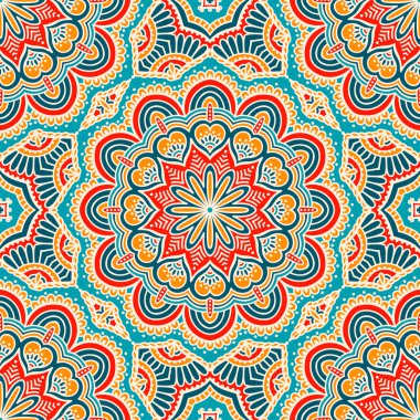 etnik çiçek seamless modeli