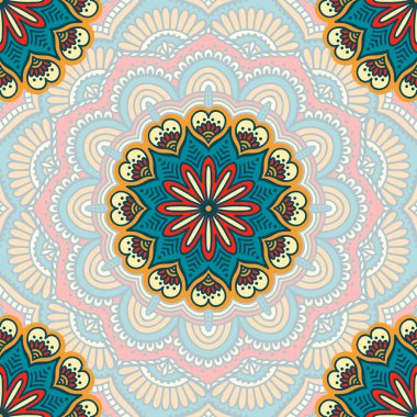 etnik çiçek seamless modeli