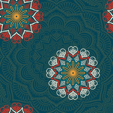 etnik çiçek seamless modeli