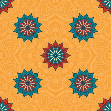 etnik çiçek seamless modeli