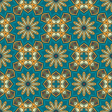 etnik çiçek seamless modeli
