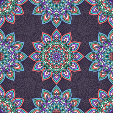 etnik çiçek seamless modeli