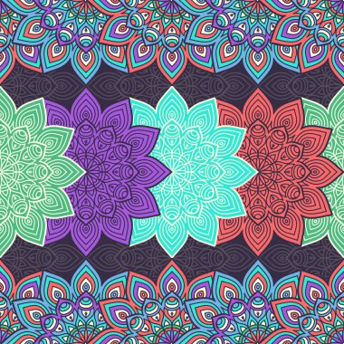 etnik çiçek seamless modeli