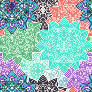 etnik çiçek seamless modeli