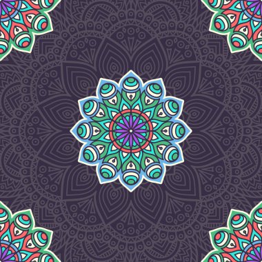 etnik çiçek seamless modeli