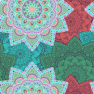 etnik çiçek seamless modeli