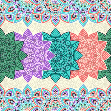 etnik çiçek seamless modeli