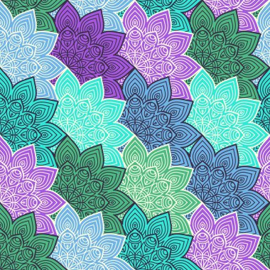 etnik çiçek seamless modeli