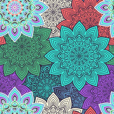 etnik çiçek seamless modeli