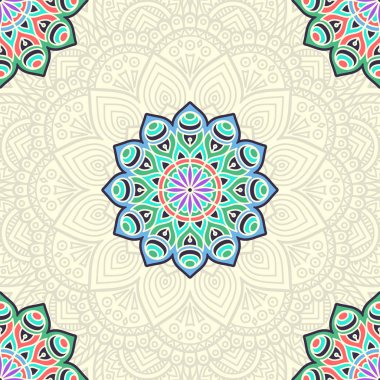 etnik çiçek seamless modeli