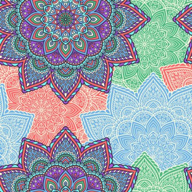 etnik çiçek seamless modeli