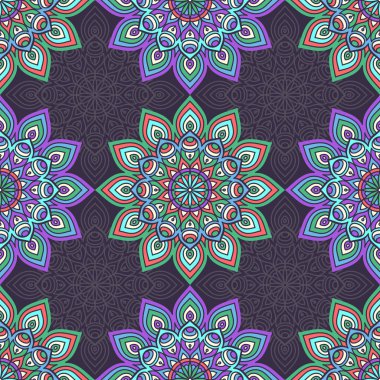 etnik çiçek seamless modeli