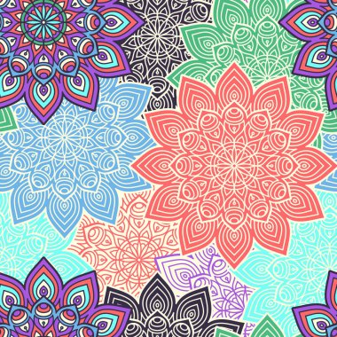 etnik çiçek seamless modeli