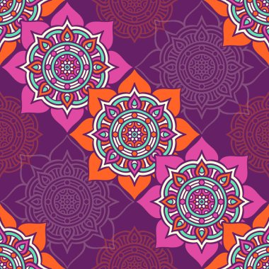 etnik çiçek seamless modeli