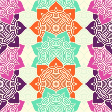 etnik çiçek seamless modeli