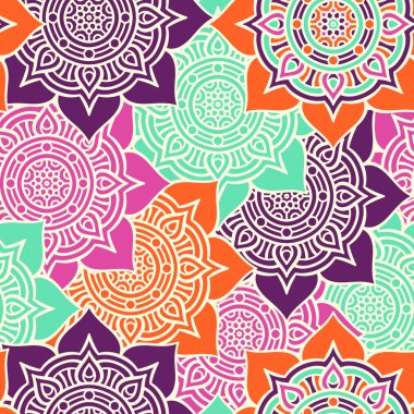 etnik çiçek seamless modeli