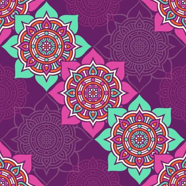 etnik çiçek seamless modeli