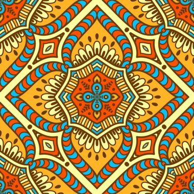 etnik çiçek seamless modeli