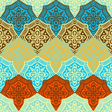 etnik çiçek seamless modeli