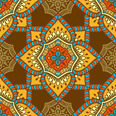 etnik çiçek seamless modeli