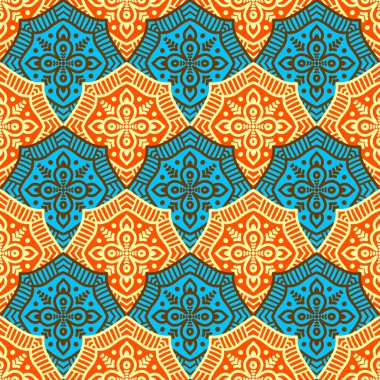 etnik çiçek seamless modeli