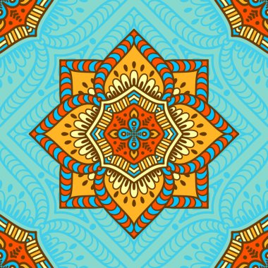 etnik çiçek seamless modeli