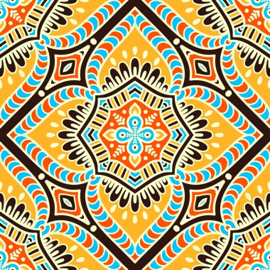 etnik çiçek seamless modeli