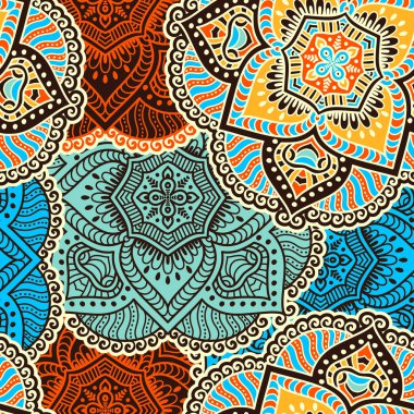 etnik çiçek seamless modeli