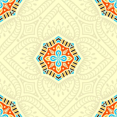 etnik çiçek seamless modeli