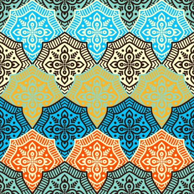 etnik çiçek seamless modeli